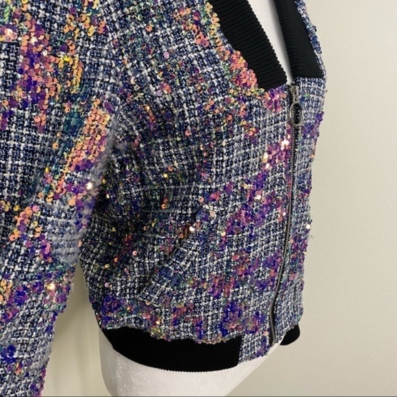 GUESS tweed sequined deep neckline jacket - Picture 3 of 7